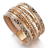 Giraffe Multi-Strand Leather Wrap Bracelet